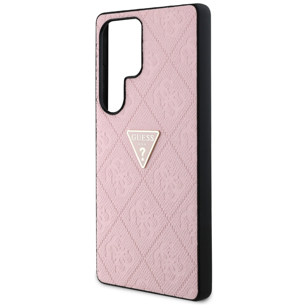 Funda para Samsung Galaxy S25 Ultra S938, Guess, Grained Hot Stamp 4G Triangle, Rosa