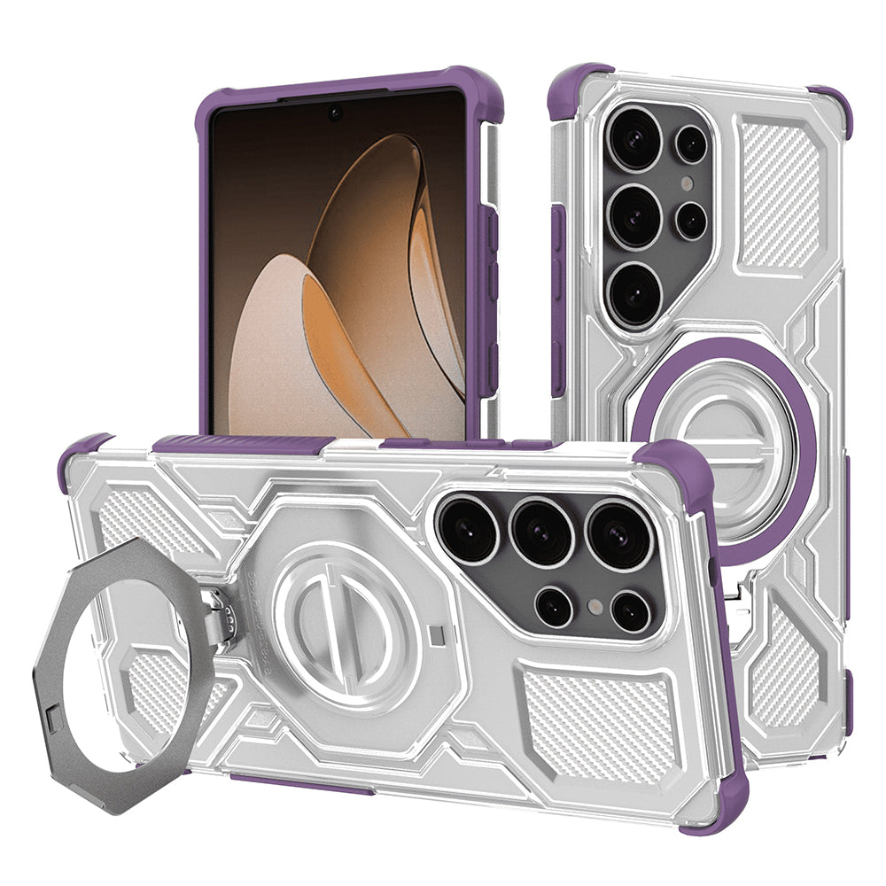 Funda para Samsung Galaxy S25 Ultra S938, Techsuit, Carbon Shield Pro, Morado