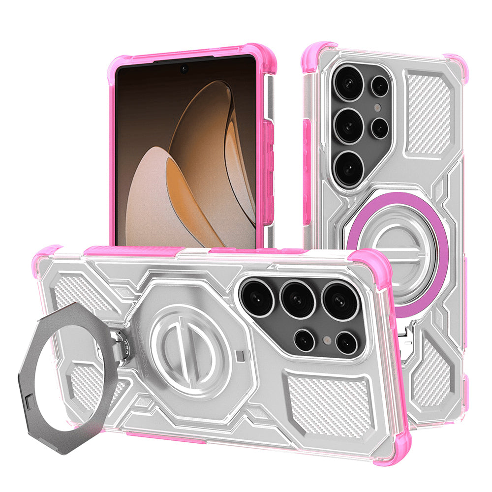 Funda para Samsung Galaxy S25 Ultra S938, Techsuit, Carbon Shield Pro, Rosa