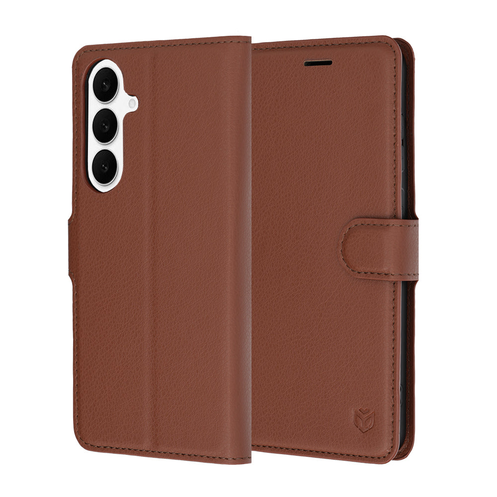 Funda para Samsung Galaxy S26 FE S741 / S25 FE, Techsuit, Leather Folio, Marrón