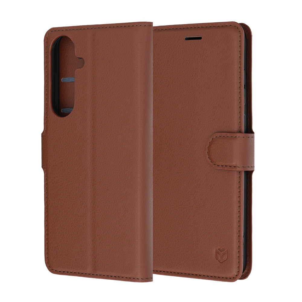 Funda para Samsung Galaxy S26 FE S741 / S25 FE, Techsuit, Leather Folio, Marrón