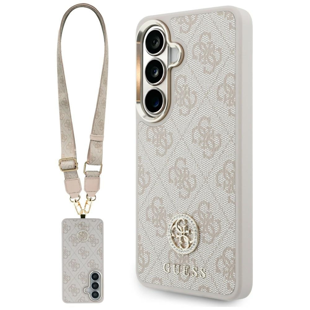 Funda para Samsung Galaxy S26 S942, GUESS, 4G Big Rhinestone Triangle Strap, Rosa