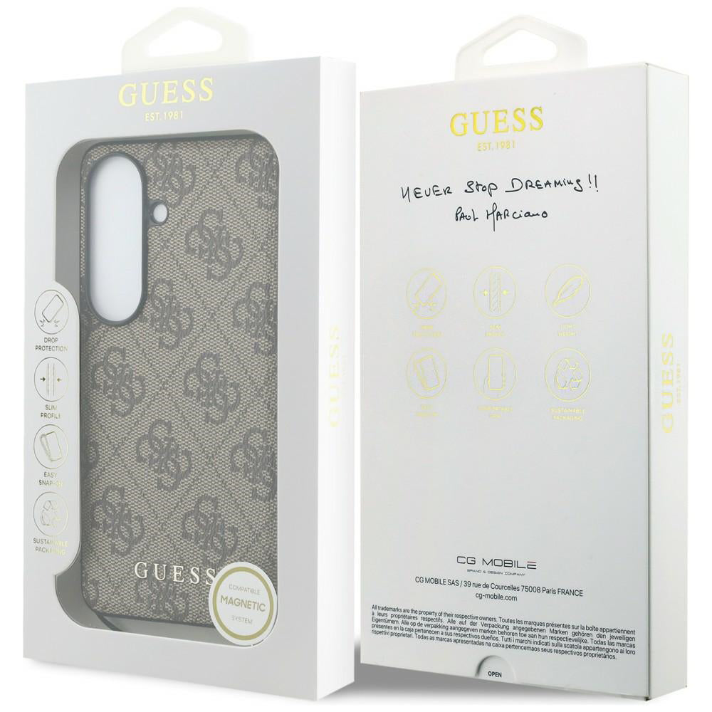 Funda para Samsung Galaxy S26 S942, Guess, 4G Classic Logo Charm, Marrón