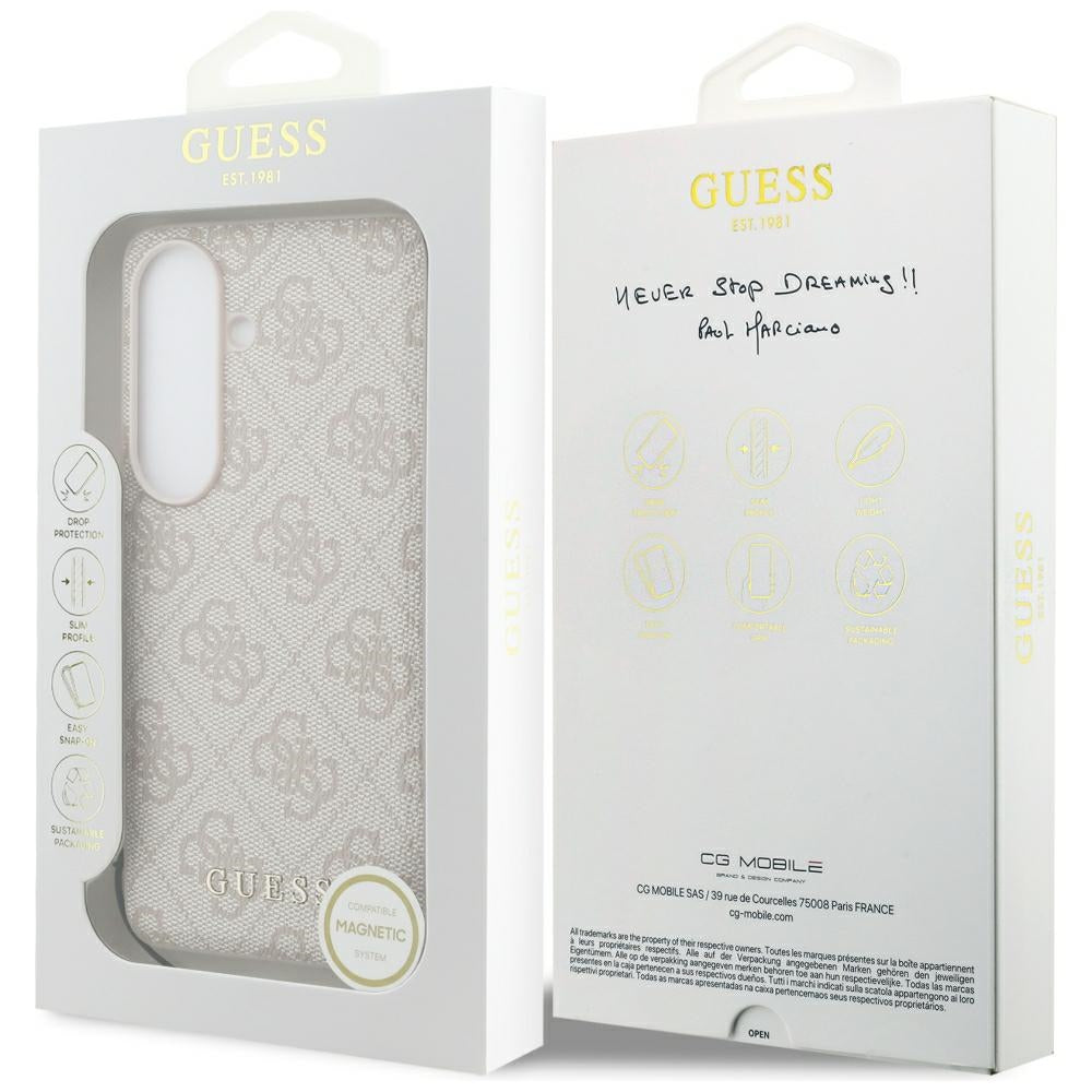 Funda para Samsung Galaxy S26 S942, Guess, 4G Classic Logo Charm, Rosa