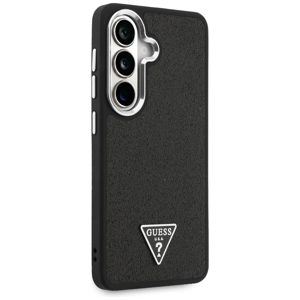 Funda para Samsung Galaxy S26 S942, Guess, Fixed Glitter Triangle Logo, Negra