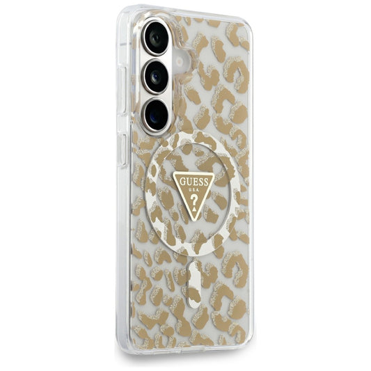 Funda MagSafe para Samsung Galaxy S26 S942, Guess, IML Leopard Pattern, Marrón