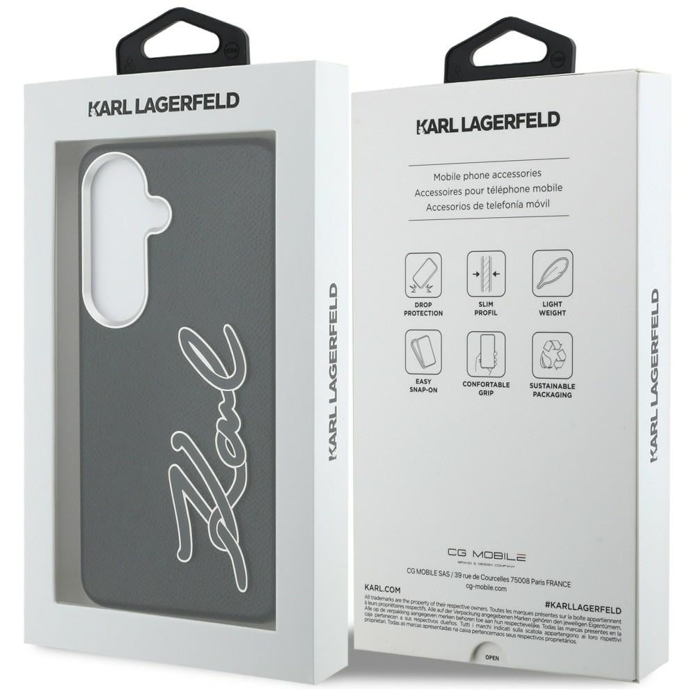 Funda para Samsung Galaxy S26 S942, Karl Lagerfeld, Signature Resin Logo, Negra