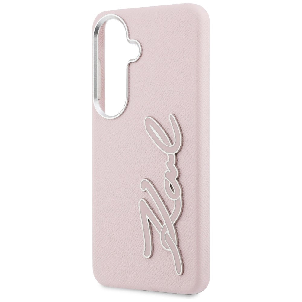 Funda para Samsung Galaxy S26 S942, Karl Lagerfeld, Signature Resin Logo, Rosa