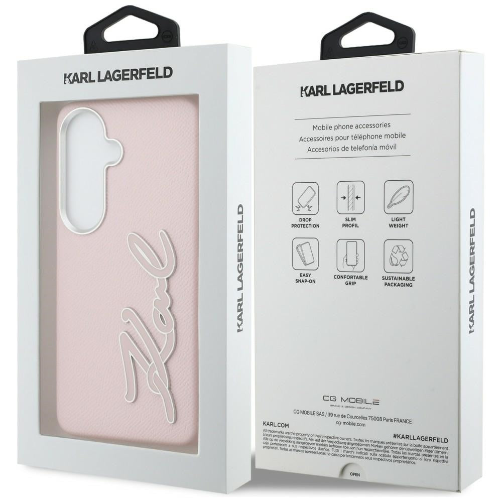 Funda para Samsung Galaxy S26 S942, Karl Lagerfeld, Signature Resin Logo, Rosa