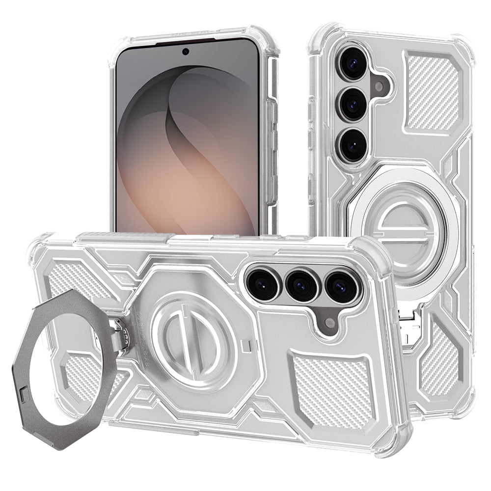 Funda para Samsung Galaxy S26 S942, Techsuit, Carbon Shield Pro, Blanca.