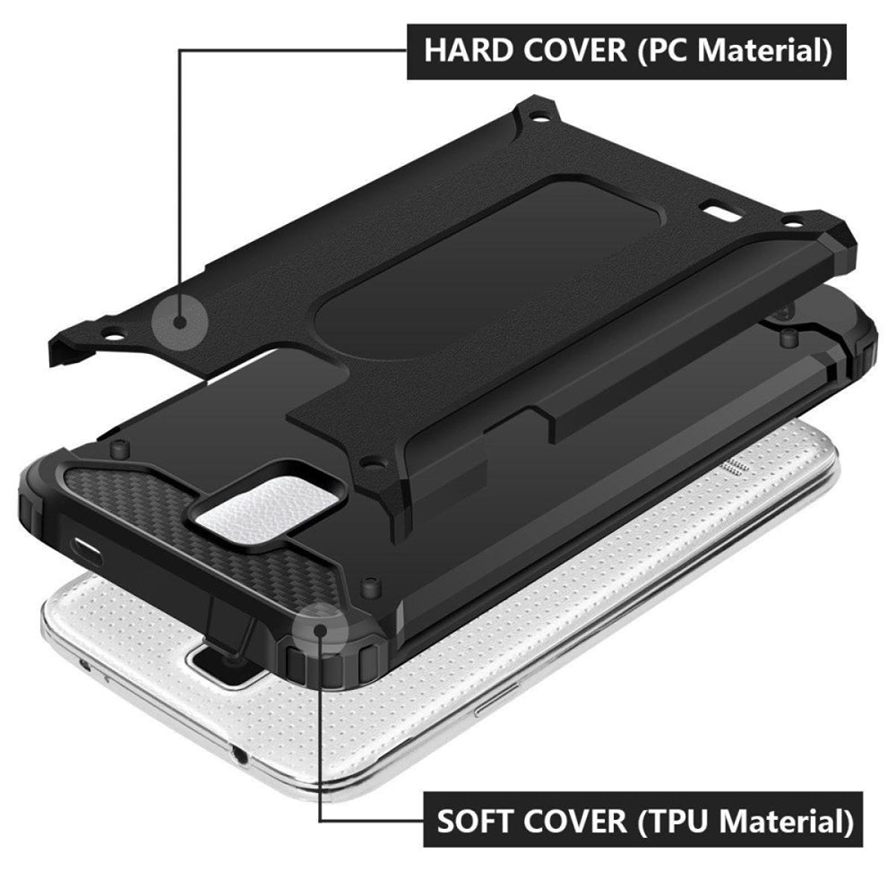 Funda para Samsung Galaxy S5 G900, Techsuit, Hybrid Armor, Negra