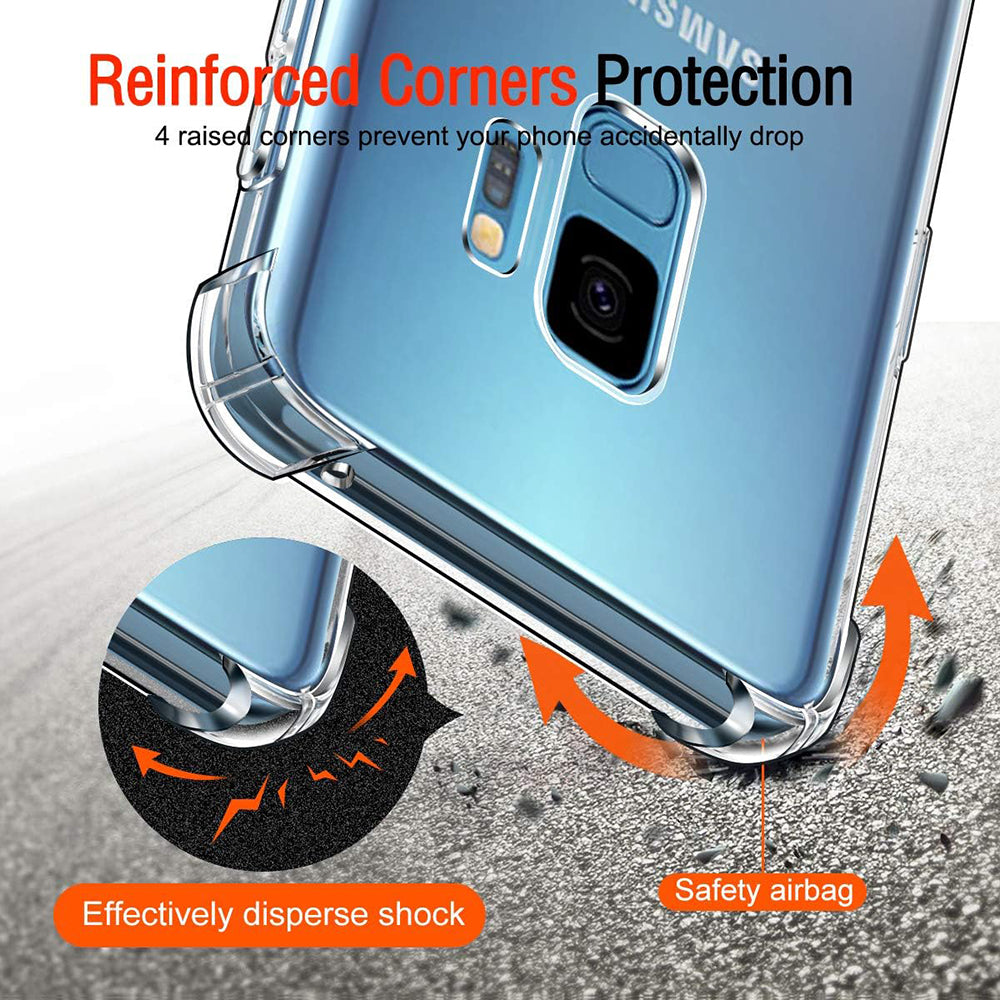 Funda para Samsung Galaxy S9 G960, Techsuit, Antigolpes Transparente, Transparente