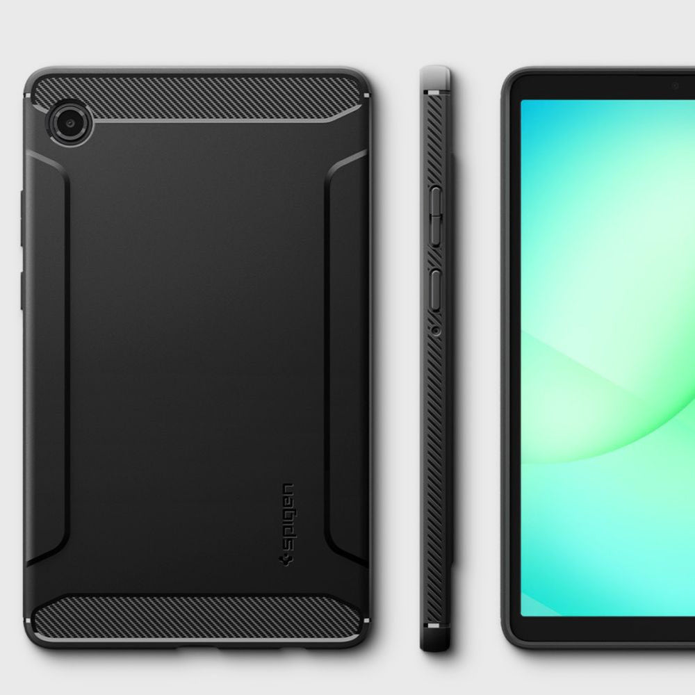 Funda para Samsung Galaxy Tab A11, Spigen, Rugged Armor, Negra Mate ACS10462