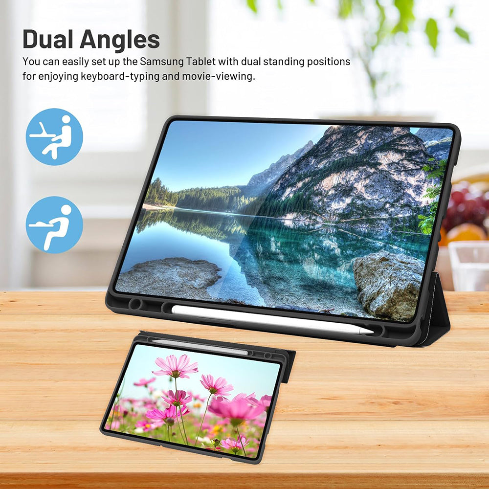 Funda para Samsung Galaxy Tab A9+, Techsuit, Flex Trifold, Negra