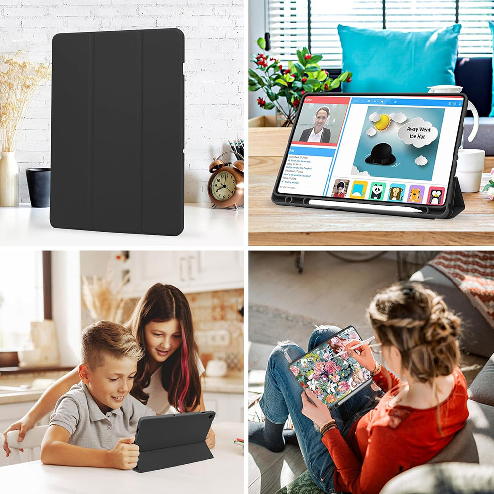 Funda para Samsung Galaxy Tab A9+, Techsuit, Flex Trifold, Negra