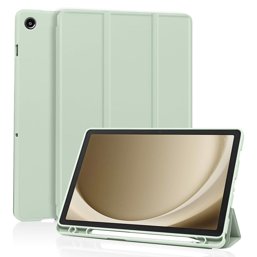 Funda para Samsung Galaxy Tab A9+, Techsuit, Flex Trifold, Verde Matcha