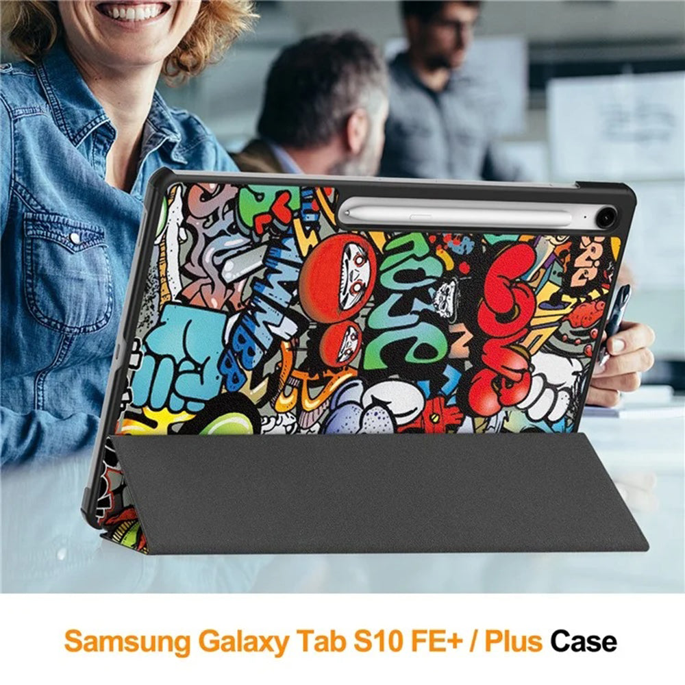 Funda para Samsung Galaxy Tab S10 FE+, Techsuit, FoldPro Urban Vibe, Multicolor