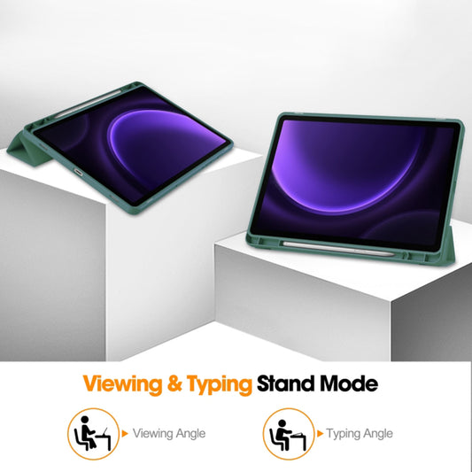 Funda para Samsung Galaxy Tab S10 FE / Tab S9 FE, Techsuit, Flex Trifold, Verde