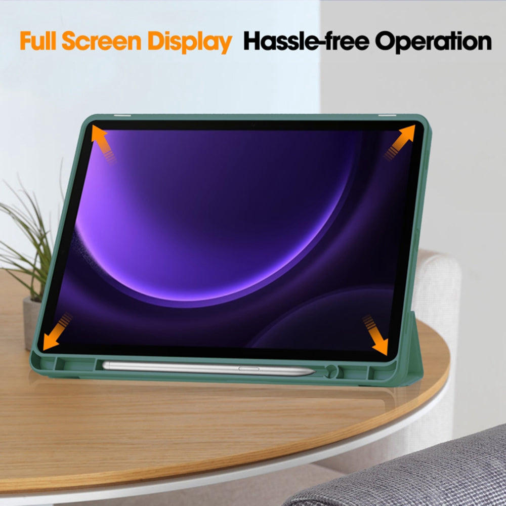 Funda para Samsung Galaxy Tab S10 FE / Tab S9 FE, Techsuit, Flex Trifold, Verde