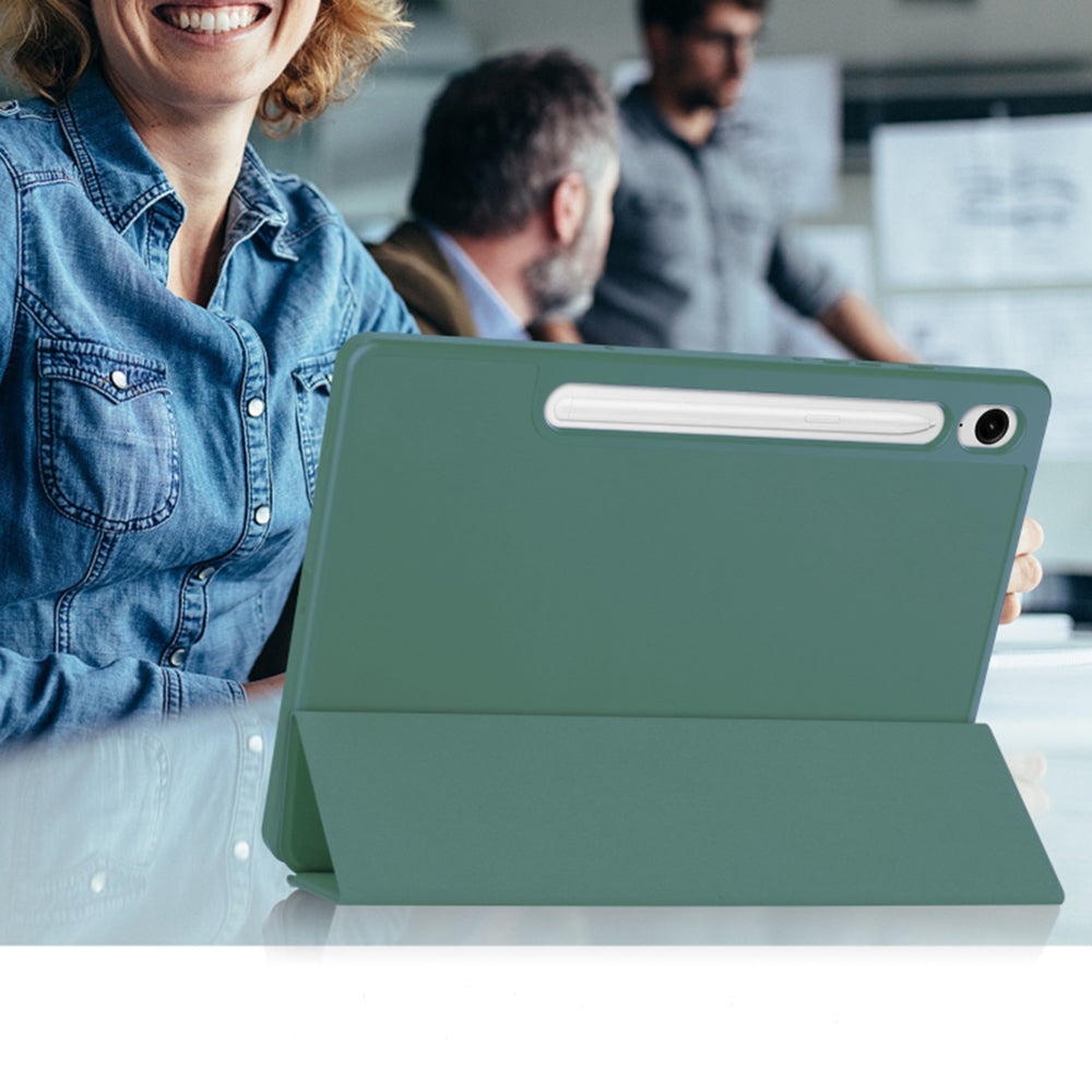 Funda para Samsung Galaxy Tab S10 FE / Tab S9 FE, Techsuit, Flex Trifold, Verde
