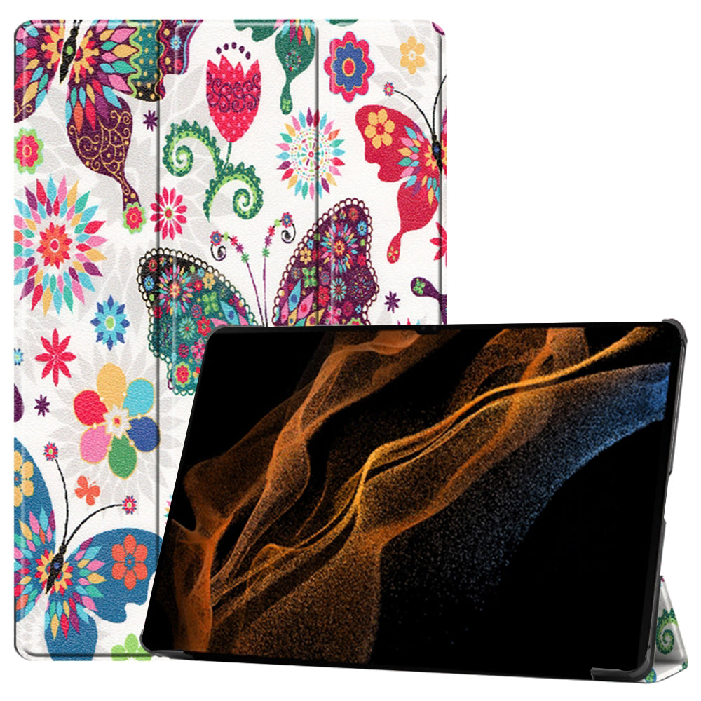 Funda para Samsung Galaxy Tab S10 Ultra / Tab S9 Ultra / Tab S8 Ultra, Techsuit, FoldPro Butterfly, Multicolor