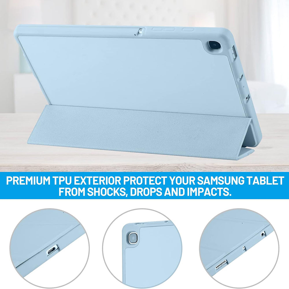 Funda para Samsung Galaxy Tab S6 Lite (2024) / Tab S6 Lite (2022) / Tab S6 Lite (2020), Techsuit, Flex Trifold, Azul