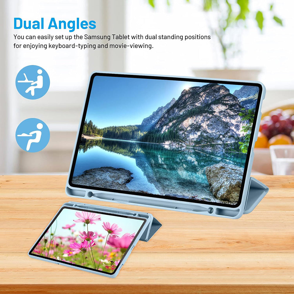 Funda para Samsung Galaxy Tab S6 Lite (2024) / Tab S6 Lite (2022) / Tab S6 Lite (2020), Techsuit, Flex Trifold, Azul