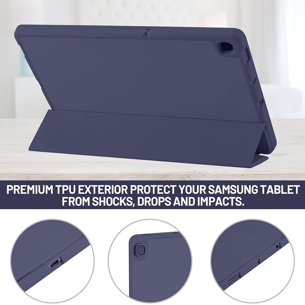 Funda para Samsung Galaxy Tab S6 Lite (2024) / Tab S6 Lite (2022) / Tab S6 Lite (2020), Techsuit, Flex Trifold, Azul marino