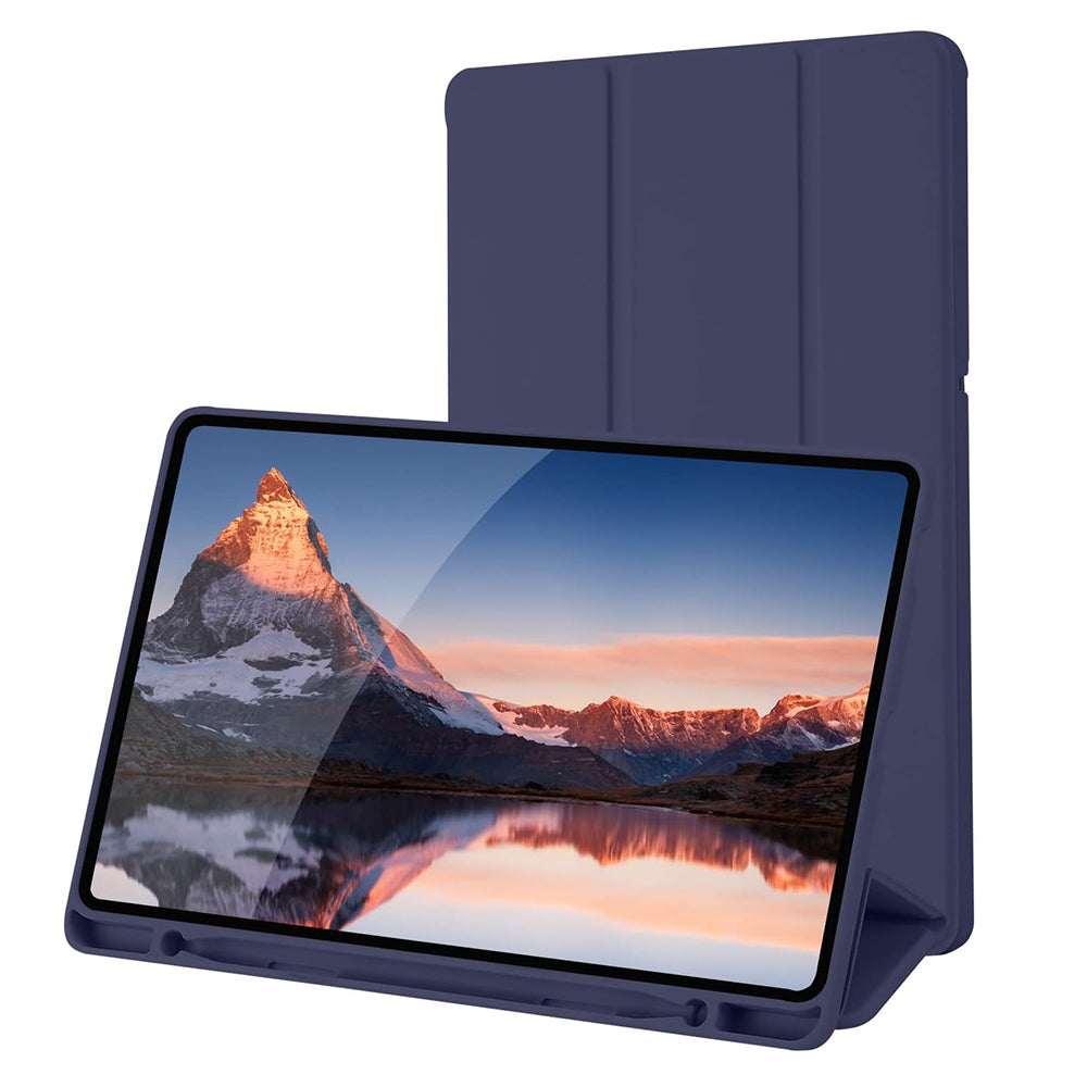 Funda para Samsung Galaxy Tab S6 Lite (2024) / Tab S6 Lite (2022) / Tab S6 Lite (2020), Techsuit, Flex Trifold, Azul marino