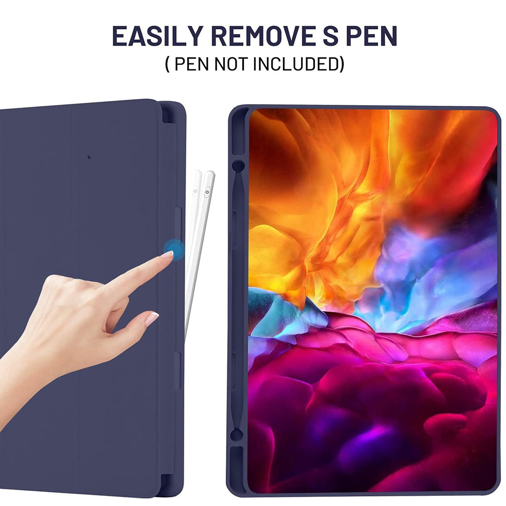 Funda para Samsung Galaxy Tab S6 Lite (2024) / Tab S6 Lite (2022) / Tab S6 Lite (2020), Techsuit, Flex Trifold, Azul marino