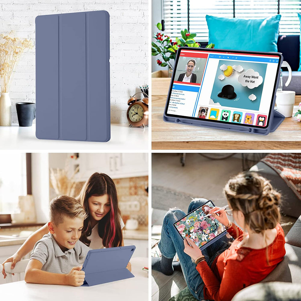 Funda para Samsung Galaxy Tab S6 Lite (2024) / Tab S6 Lite (2022) / Tab S6 Lite (2020), Techsuit, Flex Trifold, Morado