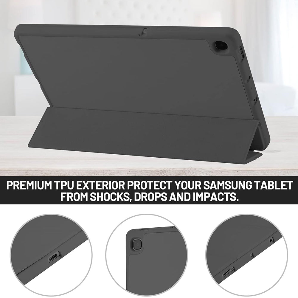Funda para Samsung Galaxy Tab S6 Lite (2024) / Tab S6 Lite (2022) / Tab S6 Lite (2020), Techsuit, Flex Trifold, Negra