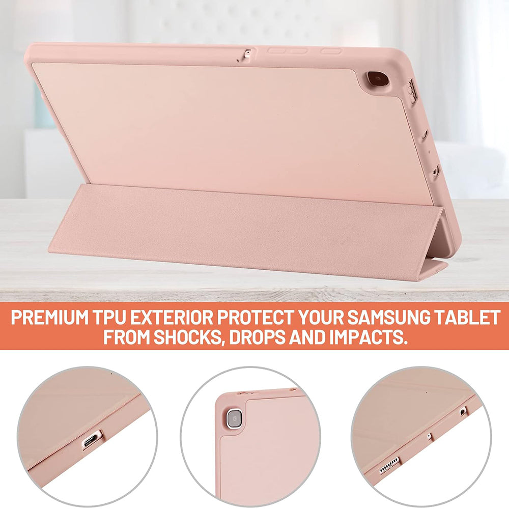 Funda para Samsung Galaxy Tab S6 Lite (2024) / Tab S6 Lite (2022) / Tab S6 Lite (2020), Techsuit, Flex Trifold, Rosa