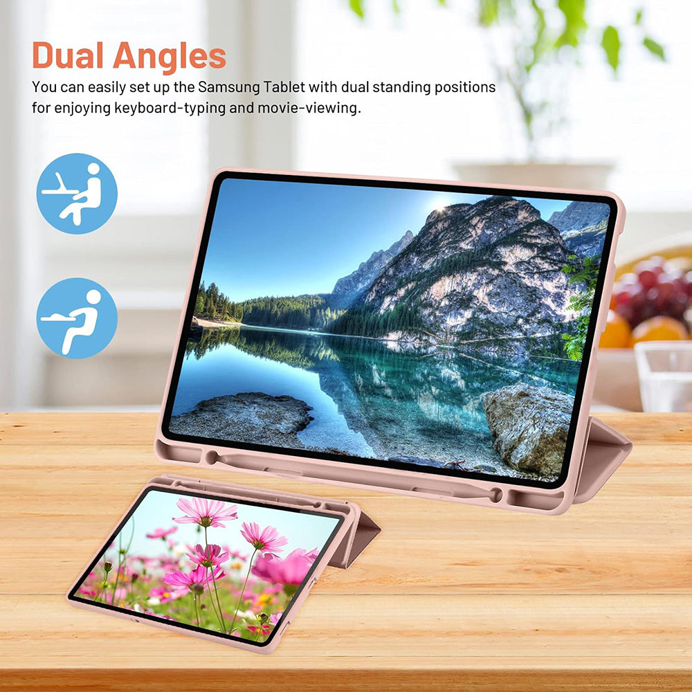 Funda para Samsung Galaxy Tab S6 Lite (2024) / Tab S6 Lite (2022) / Tab S6 Lite (2020), Techsuit, Flex Trifold, Rosa