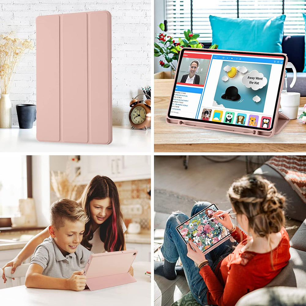 Funda para Samsung Galaxy Tab S6 Lite (2024) / Tab S6 Lite (2022) / Tab S6 Lite (2020), Techsuit, Flex Trifold, Rosa
