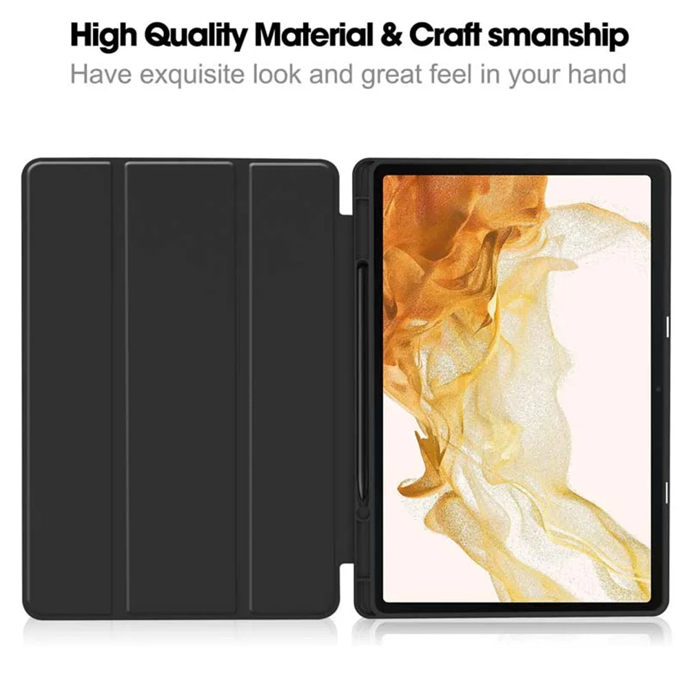 Funda para Samsung Galaxy Tab S8+ / Tab S7+, Techsuit, Flex Trifold, Negra