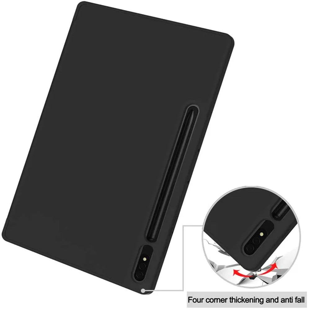 Funda para Samsung Galaxy Tab S8+ / Tab S7+, Techsuit, Flex Trifold, Negra