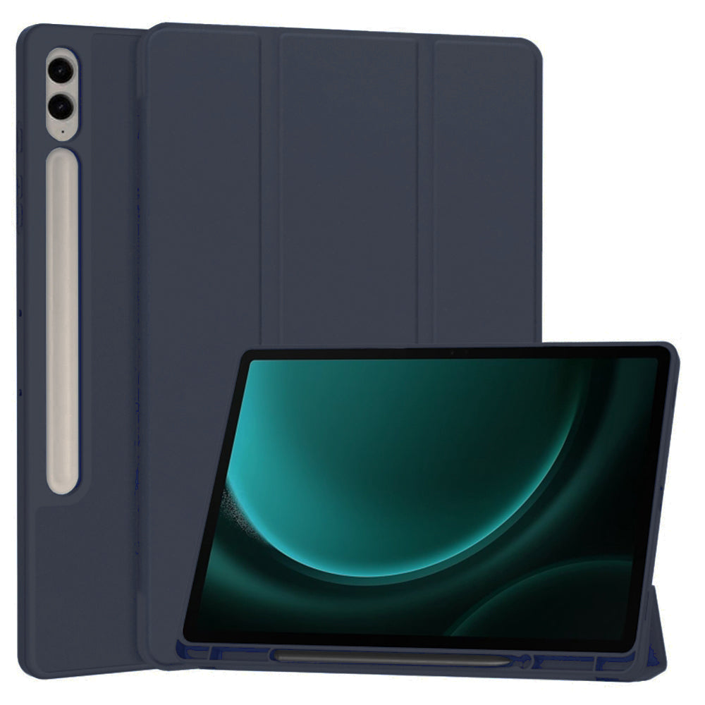 Funda para Samsung Galaxy Tab S9 FE+, Techsuit, Flex Trifold, Azul marino
