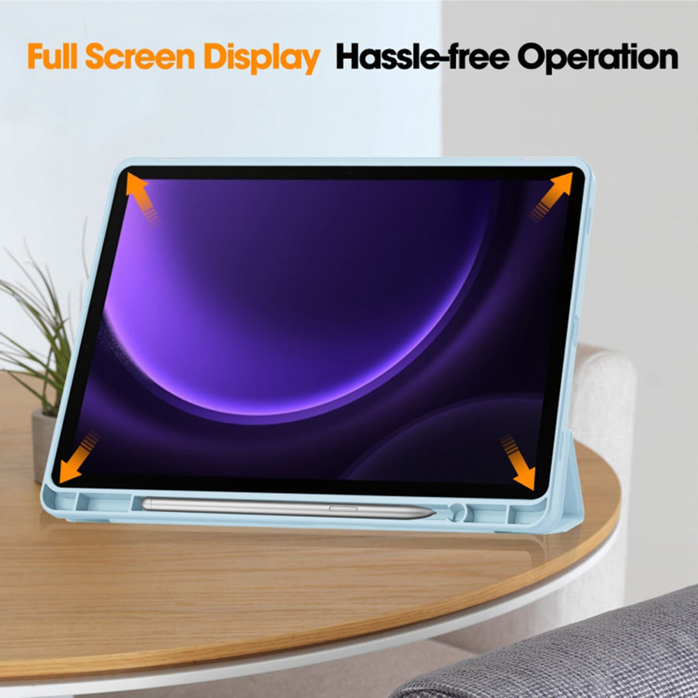 Funda para Samsung Galaxy Tab S9 FE / Tab S9 / Tab S10 FE, Techsuit, Flex Trifold, Azul