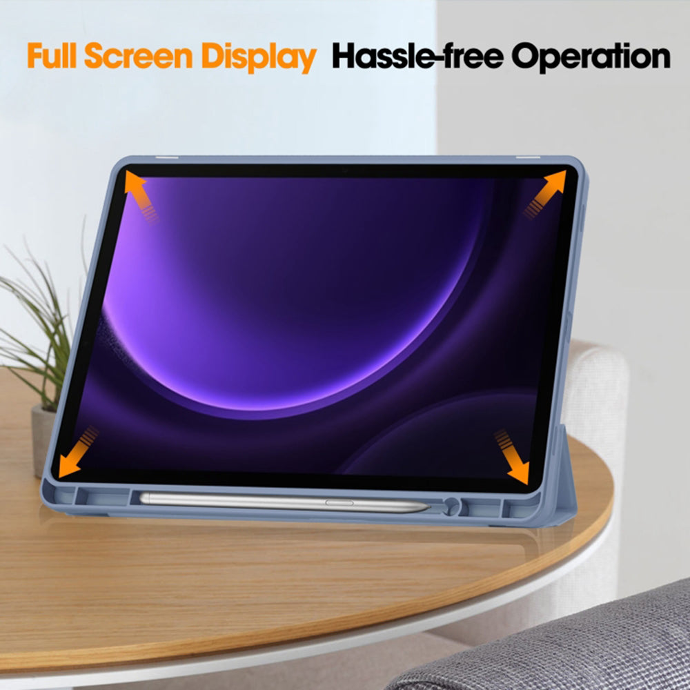 Funda para Samsung Galaxy Tab S9 FE / Tab S9 / Tab S10 FE, Techsuit, Flex Trifold, Azul marino