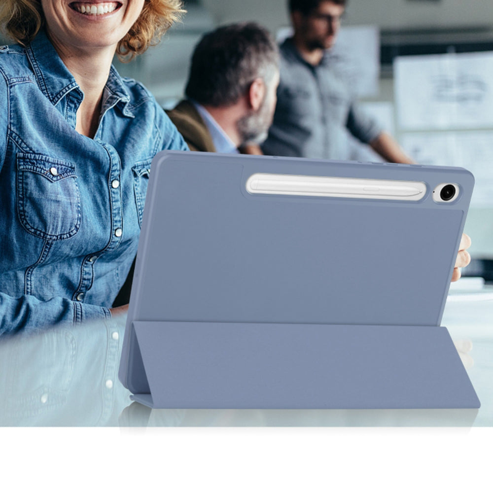 Funda para Samsung Galaxy Tab S10 FE / Tab S9 FE / Tab S9, Techsuit, Flex Trifold, Gris