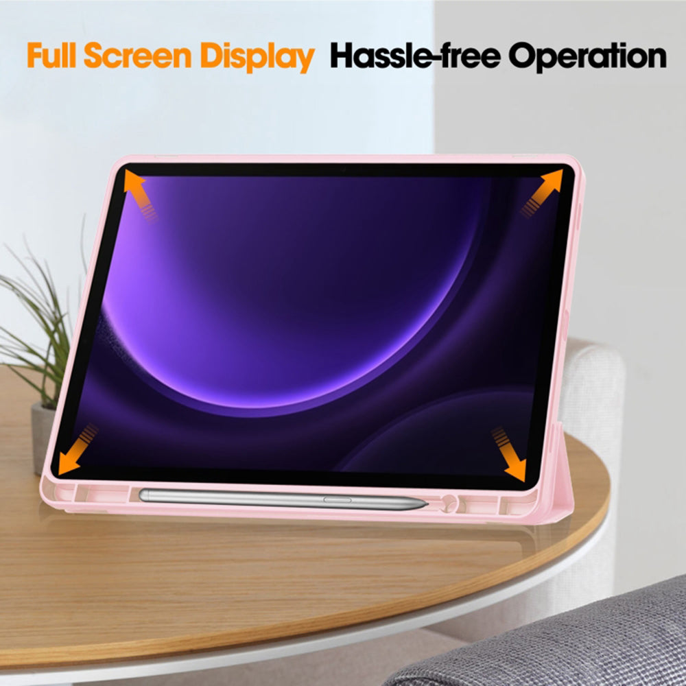 Funda para Samsung Galaxy Tab S9 FE / Tab S9 / Tab S10 FE, Techsuit, Flex Trifold, Rosa