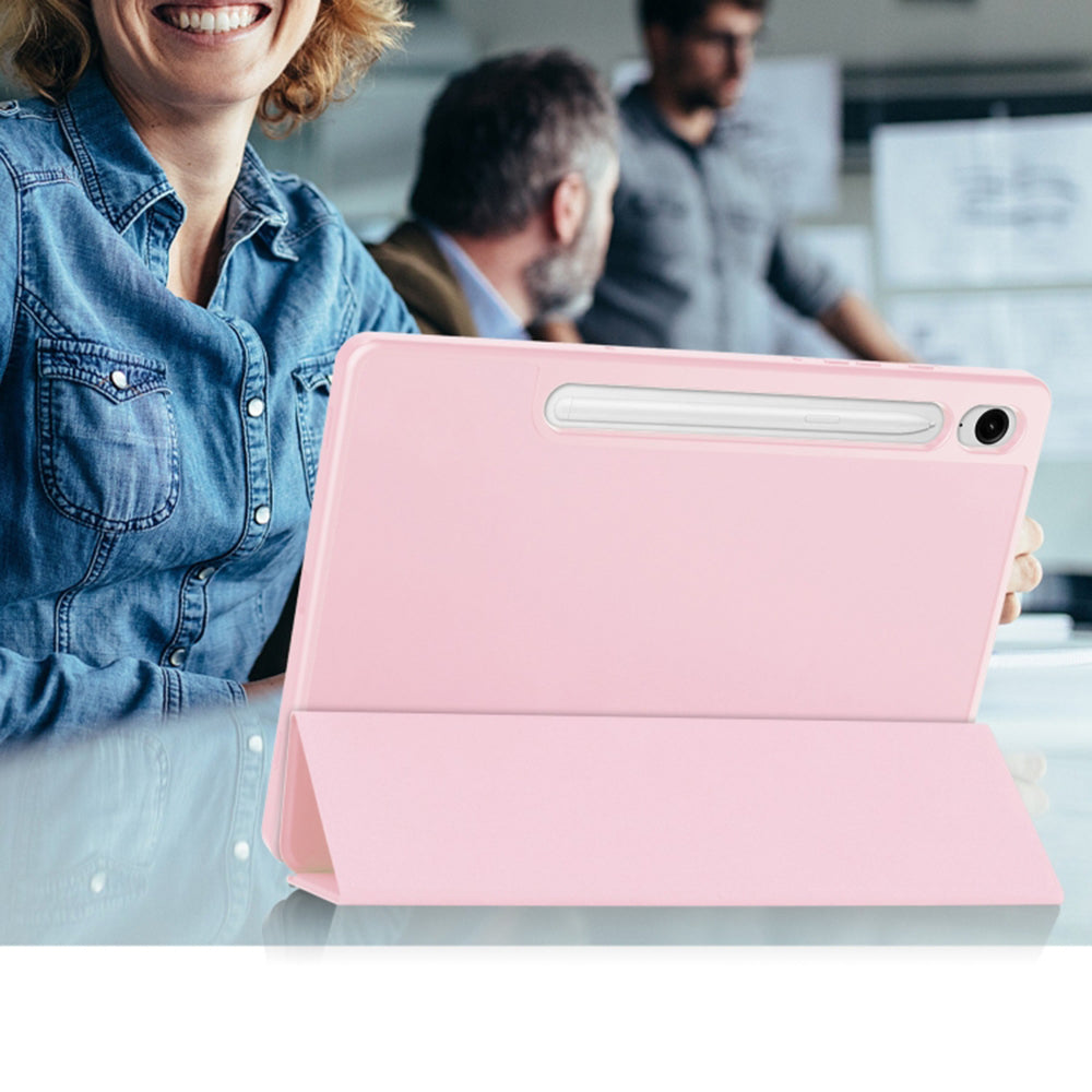Funda para Samsung Galaxy Tab S9 FE / Tab S9 / Tab S10 FE, Techsuit, Flex Trifold, Rosa