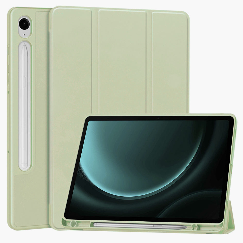 Funda para Samsung Galaxy Tab S9 FE / Tab S9 / Tab S10 FE, Techsuit, Flex Trifold, Verde Matcha