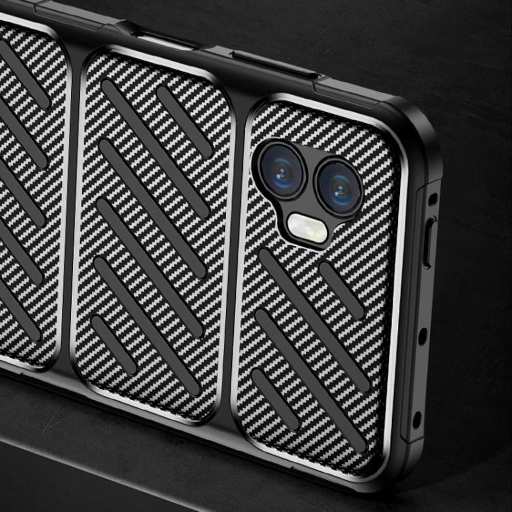 Funda para Samsung Galaxy XCover7 Pro, Techsuit, Fibra de Carbon, Negra