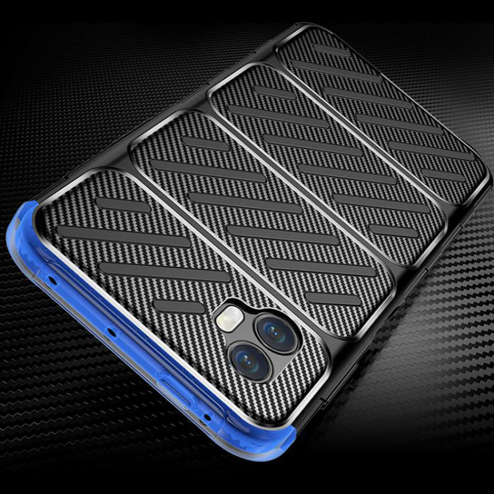 Funda para Samsung Galaxy XCover7 Pro, Techsuit, Fibra de Carbon, Negra