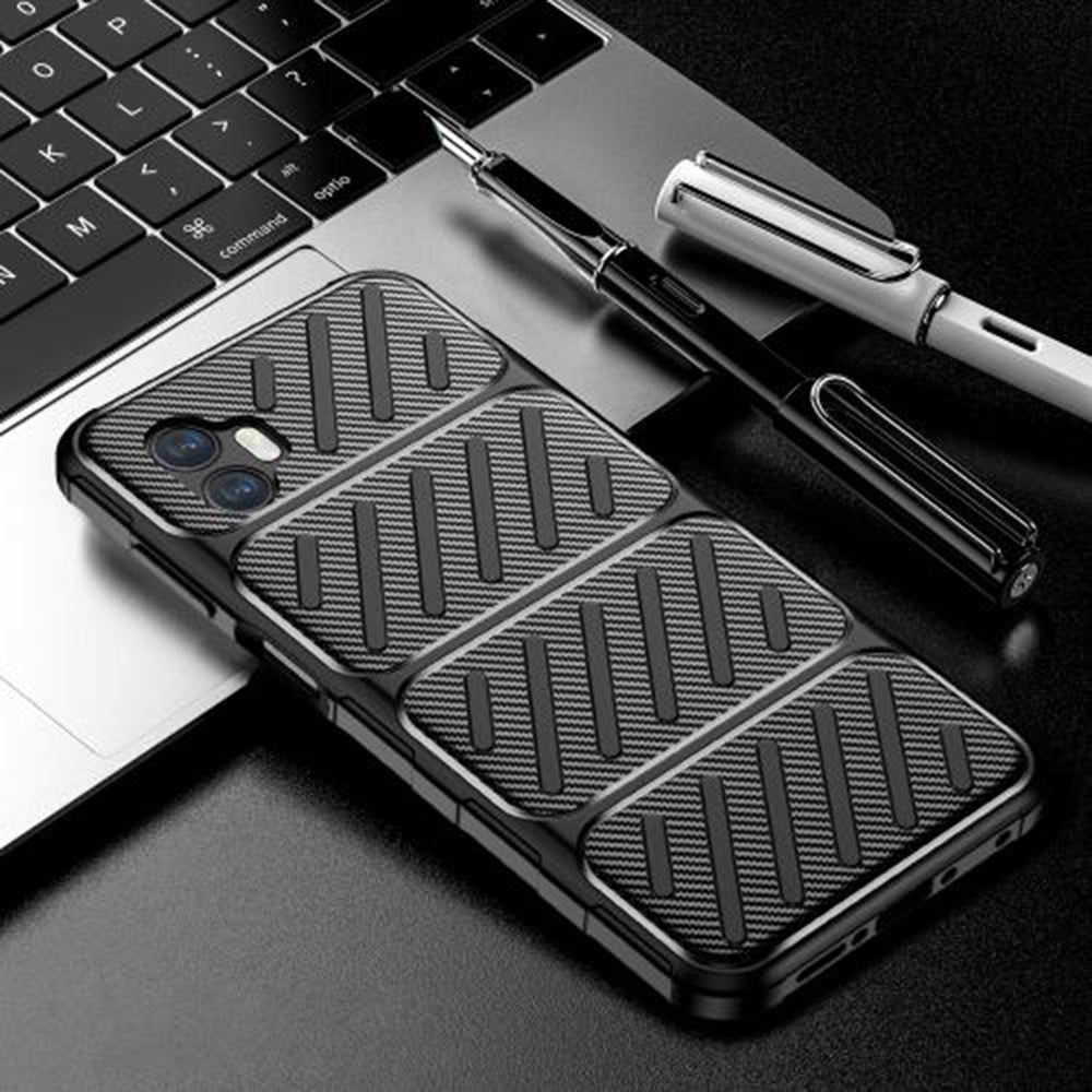Funda para Samsung Galaxy XCover7 Pro, Techsuit, Fibra de Carbon, Negra