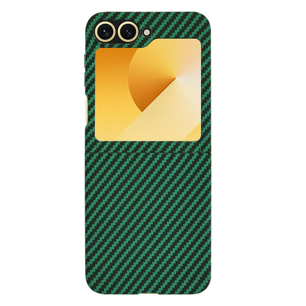 Funda para Samsung Galaxy Z Flip7 FE F761 / Z Flip6 F741, Techsuit, Carbonite FiberShell, Verde