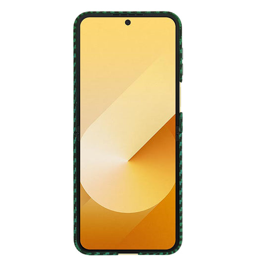 Funda para Samsung Galaxy Z Flip7 FE F761 / Z Flip6 F741, Techsuit, Carbonite FiberShell, Verde