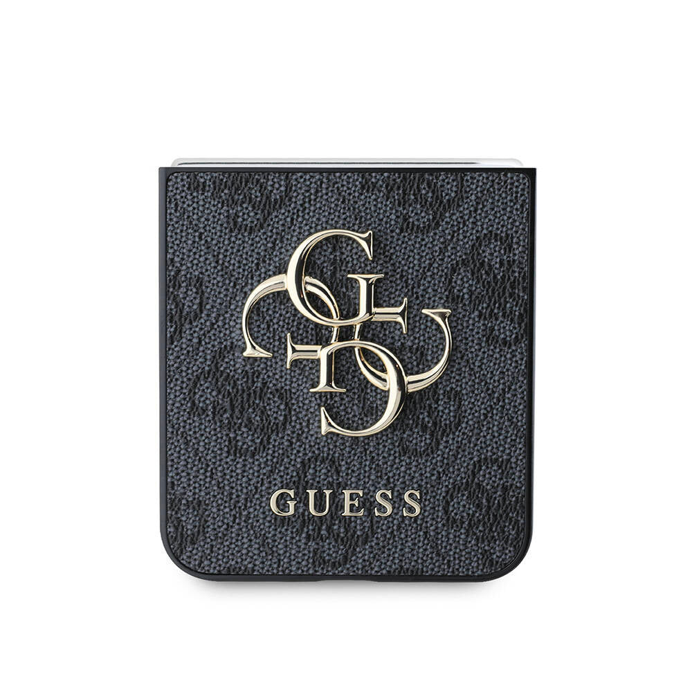 Funda para Samsung Galaxy Z Flip7 FE F761 / Z Flip6 F741, Guess, Logo Metálico 4G, Marrón